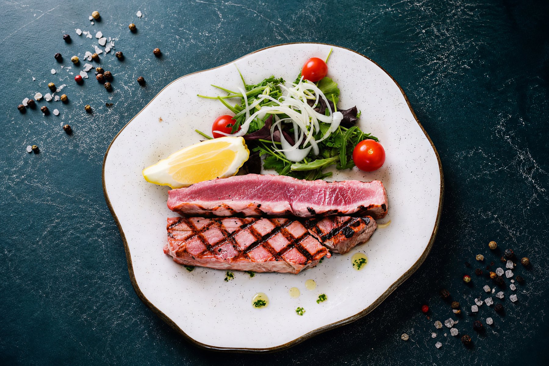 Grilled tuna steak at Calle Bistro, best seafood restaurant in Sliema Malta